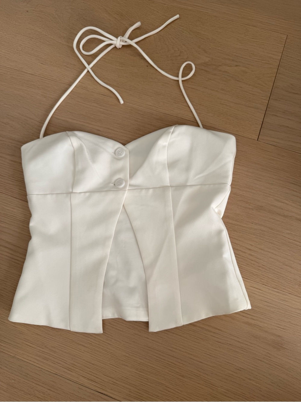 superdown White Strapless Bustier Camisole with Removable Halter